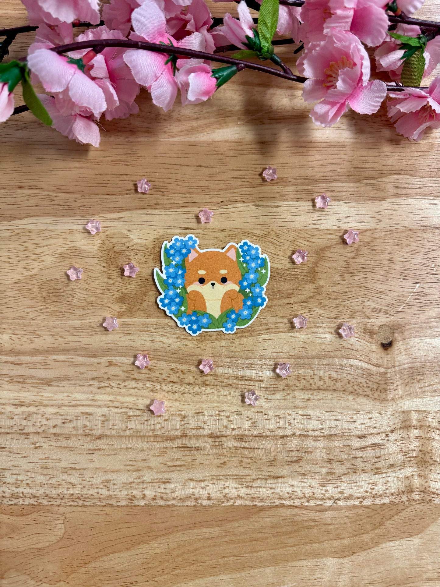 Shiba Flower Stickers