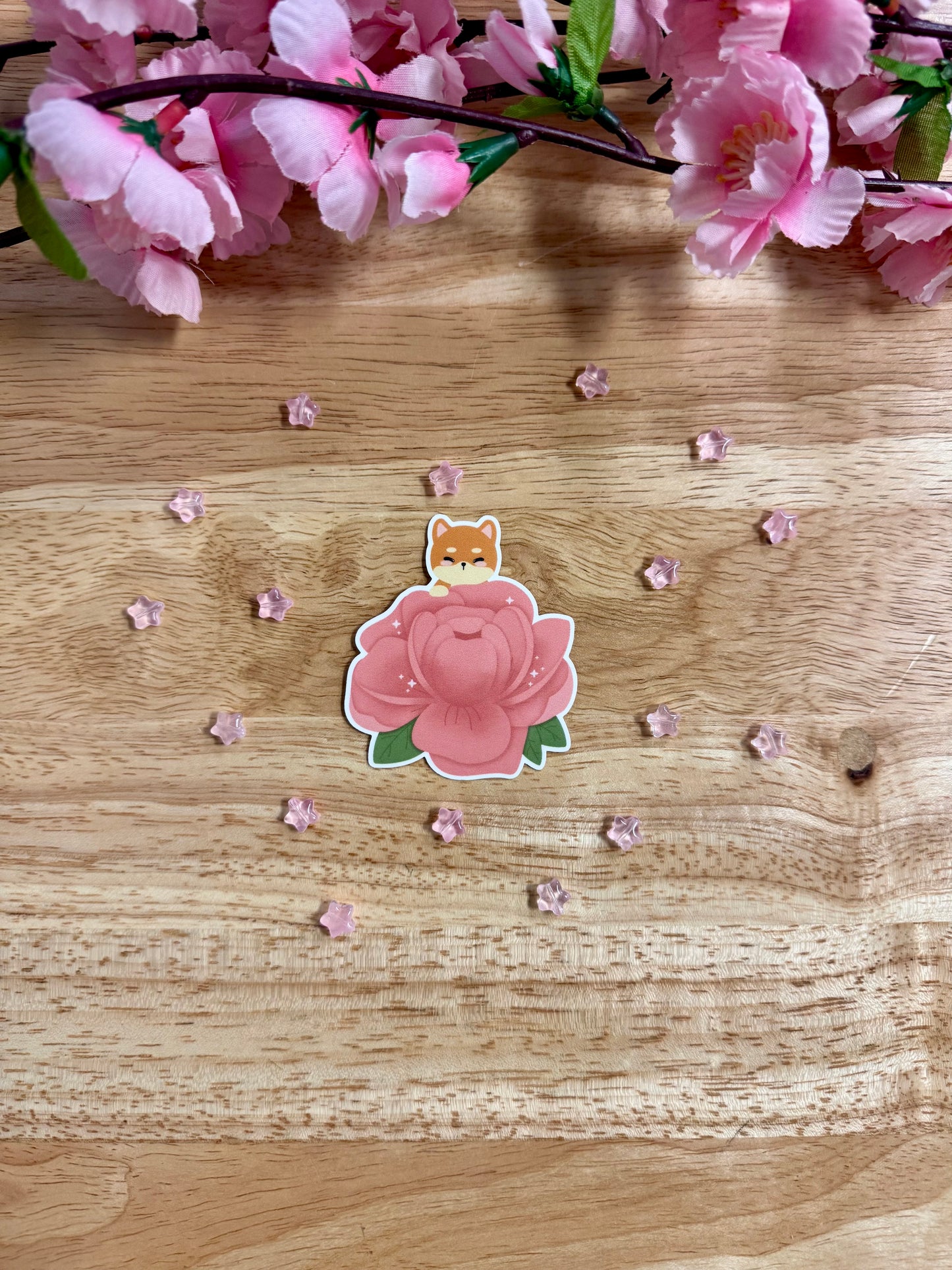 Shiba Flower Stickers