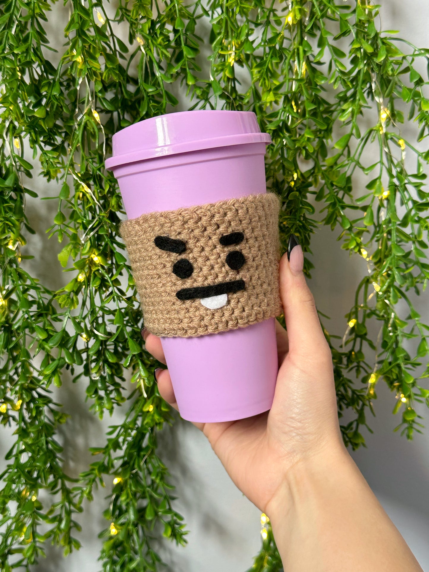 BT21 Crochet Cup Cozy