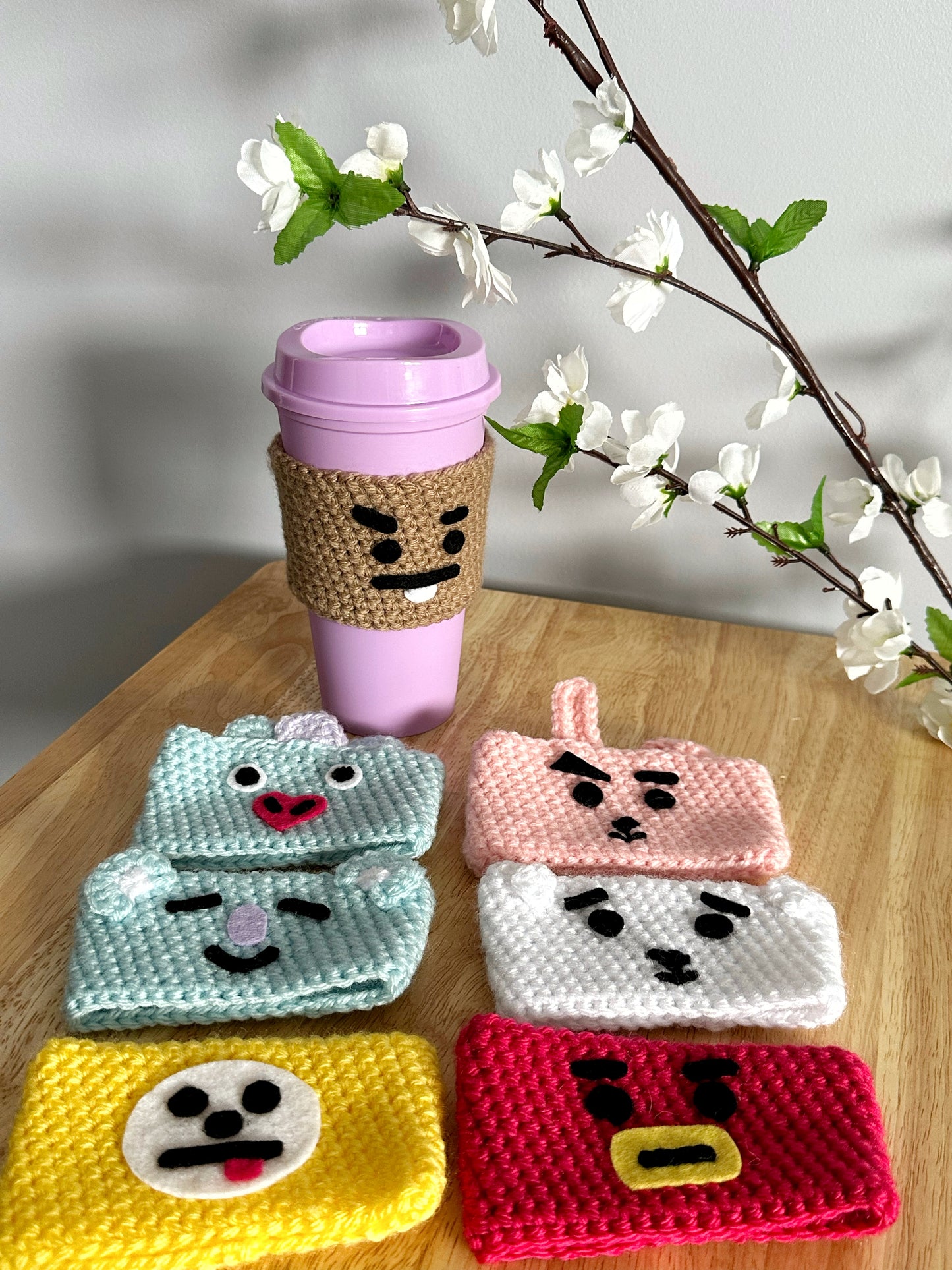 BT21 Crochet Cup Cozy