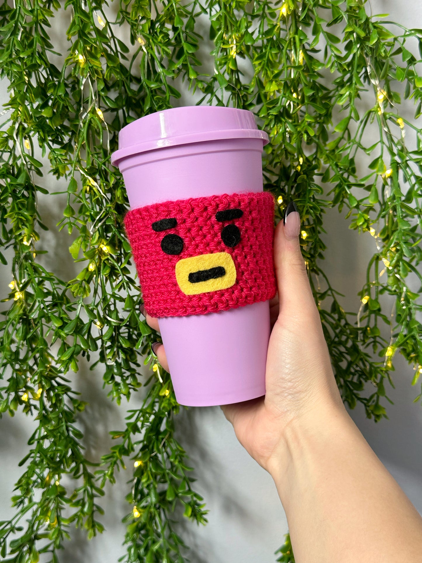 BT21 Crochet Cup Cozy